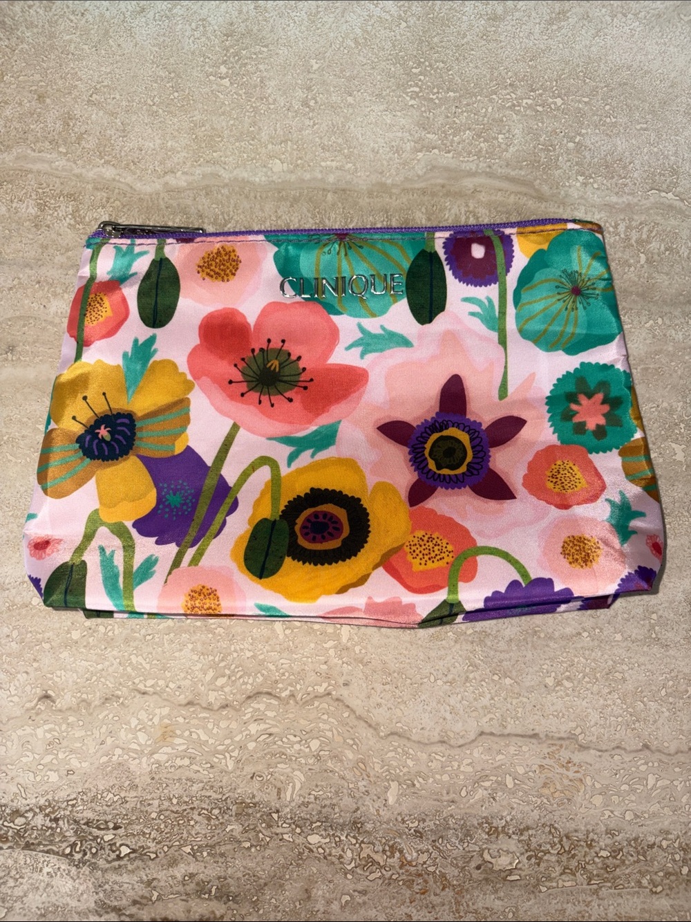 💐Clinique Floral Cosmetic Pouches - 2💐 - Picture 2 of 4